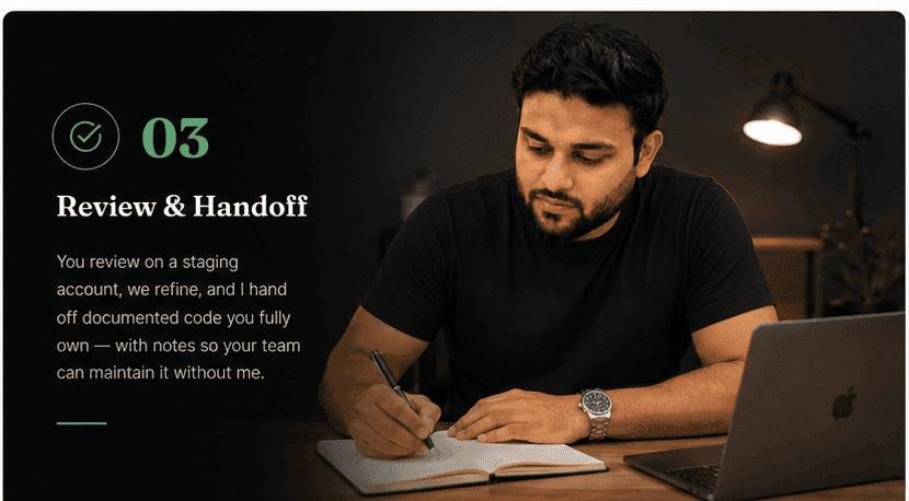 Step 03 — Review & Handoff: Yousaf, GoHighLevel white-label customization engineer